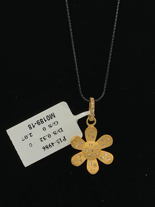 Flower Shape Diamond Pendant