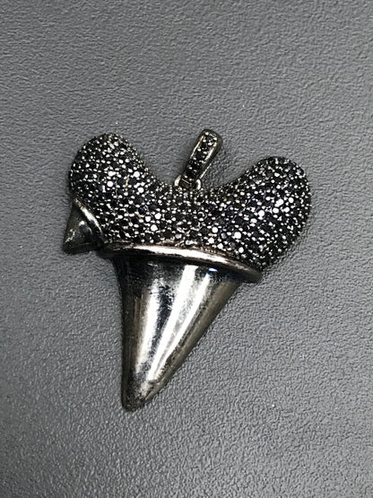 Shark Tooth BlackSpinel Charm