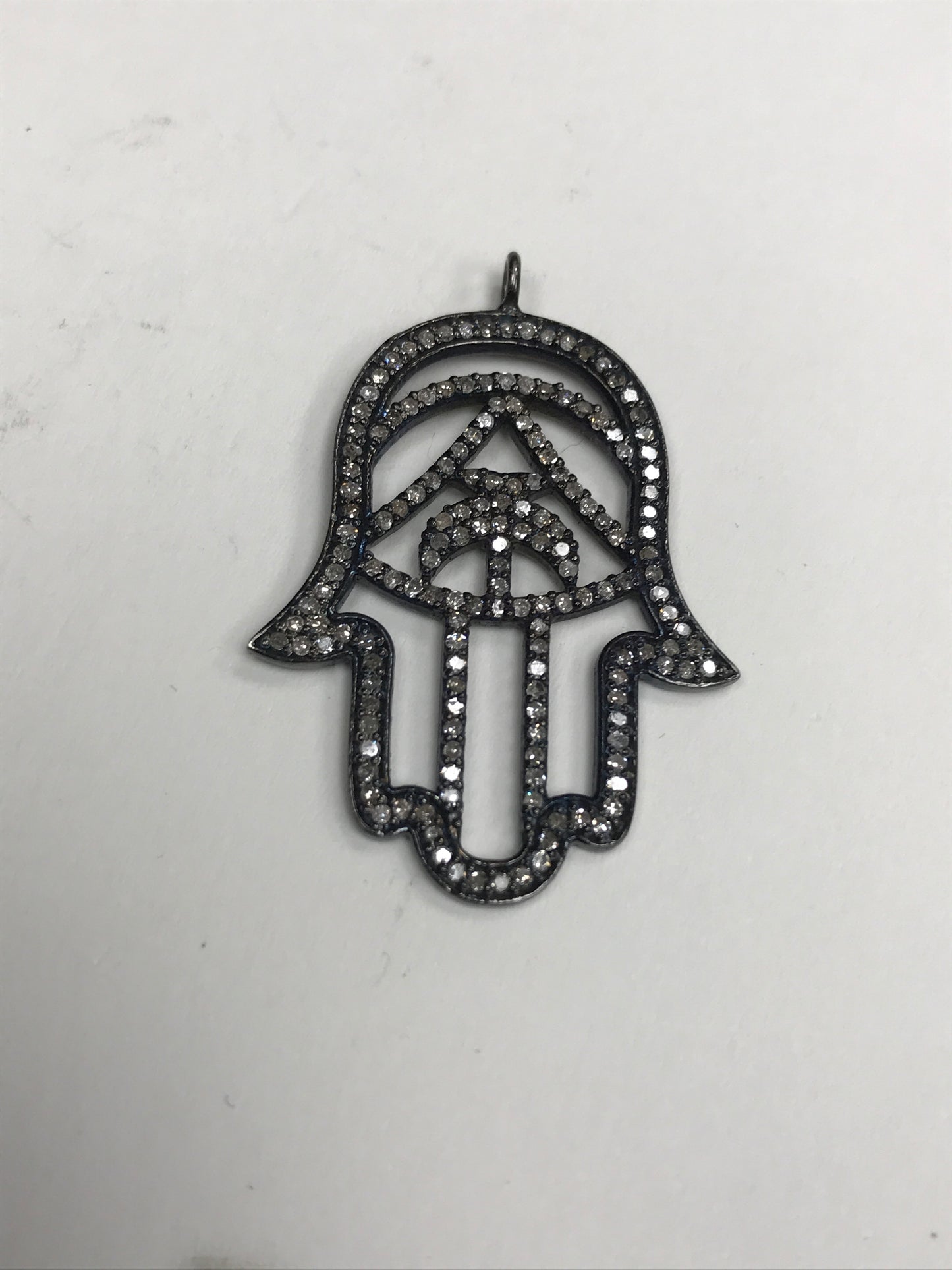 Hamsa Hand Silver and Diamond Pave  PENDANT & CHARMS