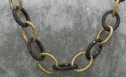 Oval Link Chain Diamond Necklace