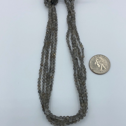 Moonstone, Grey Moonstone Faceted Beads Coin, Beads Coin Beads, Coin