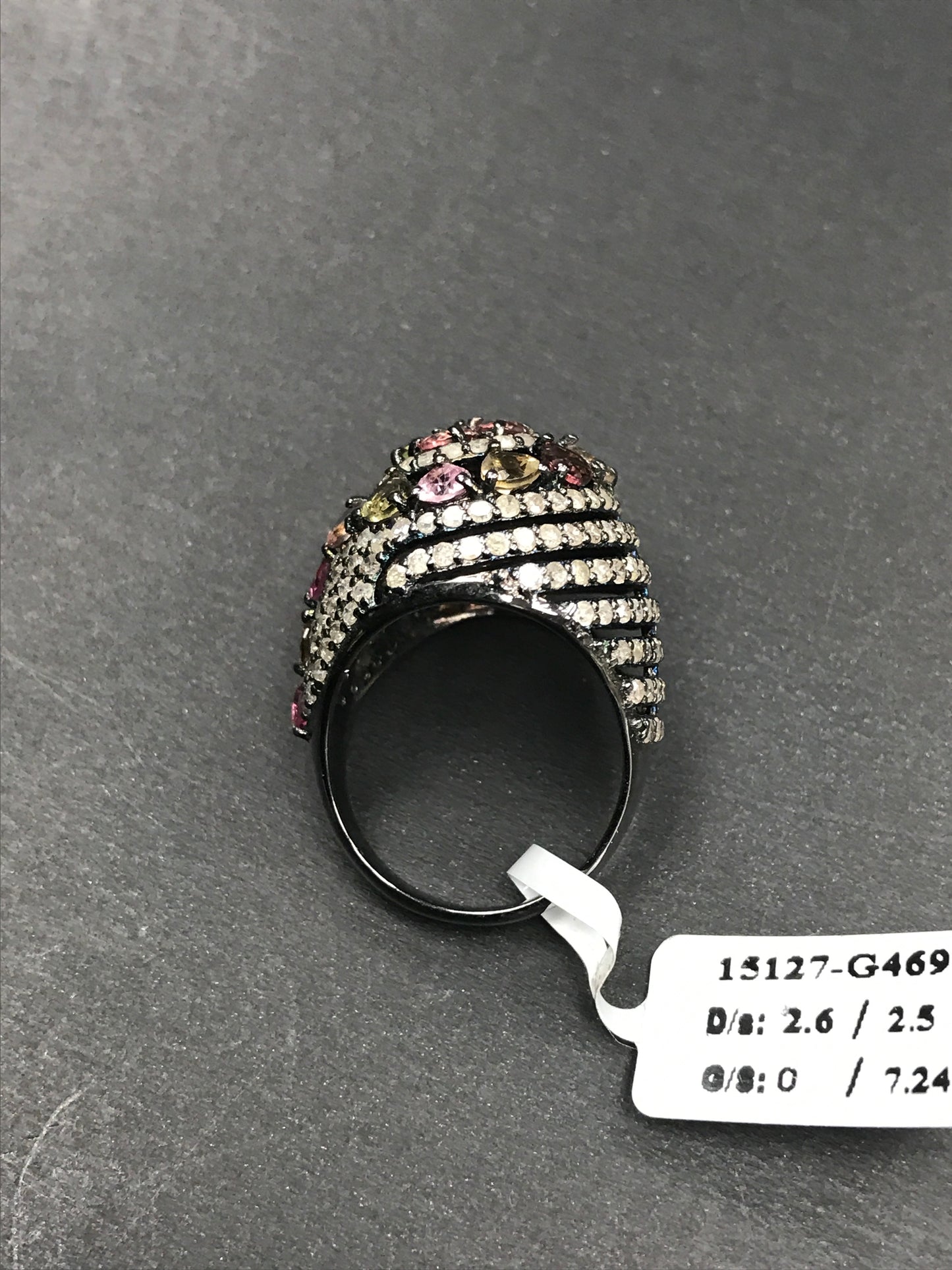 DIAMOND AND MULTI TOURMALINE RINGS
