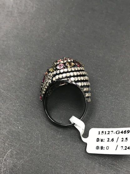 DIAMOND AND MULTI TOURMALINE RINGS