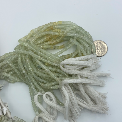 Prehnite Beads Facetted 3-4mm