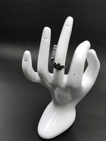 Diamond and Silver Black Rhodium Finish Ring