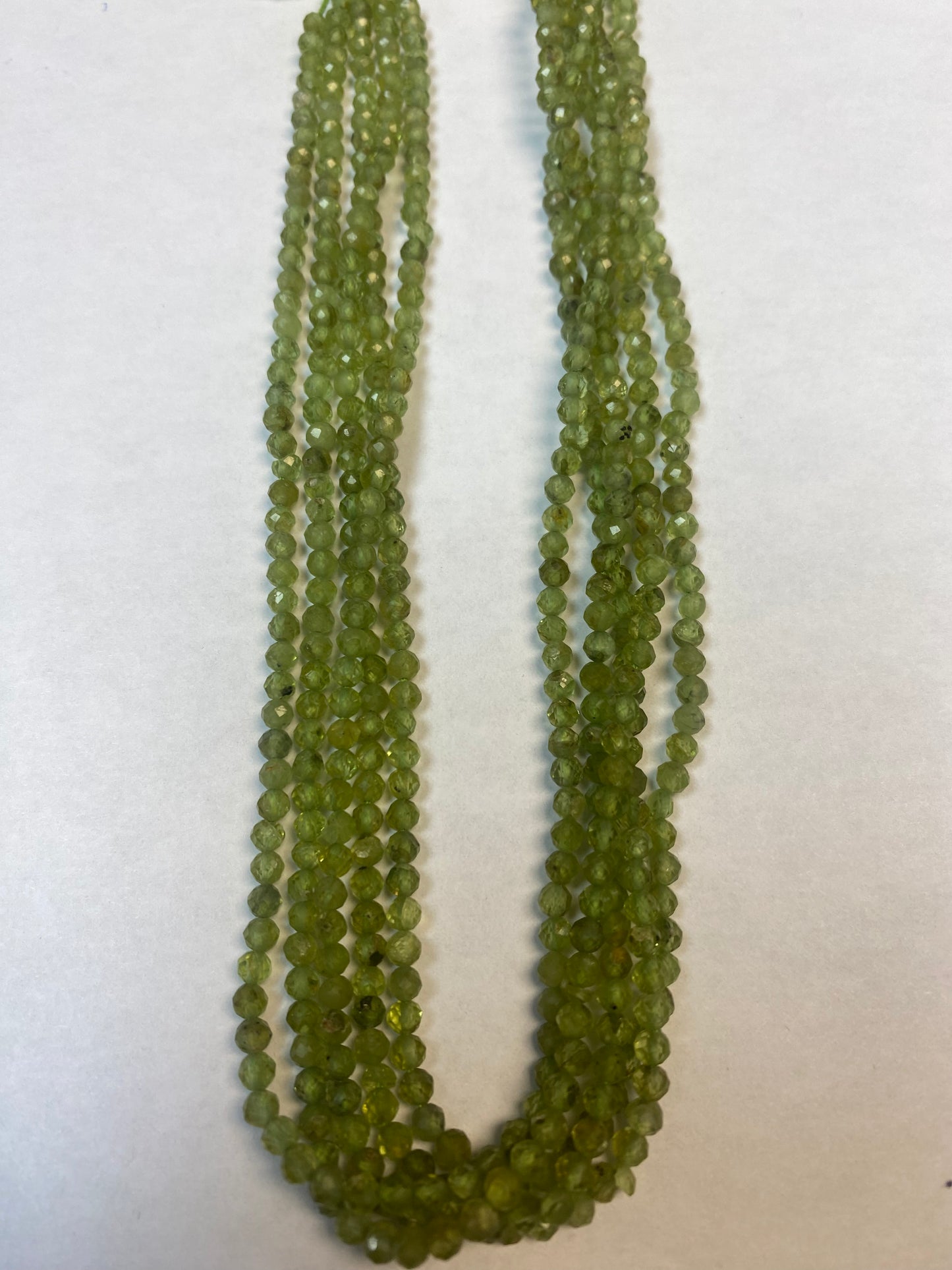 PERIDOT BEADS ROUND FACETED 3-4MM