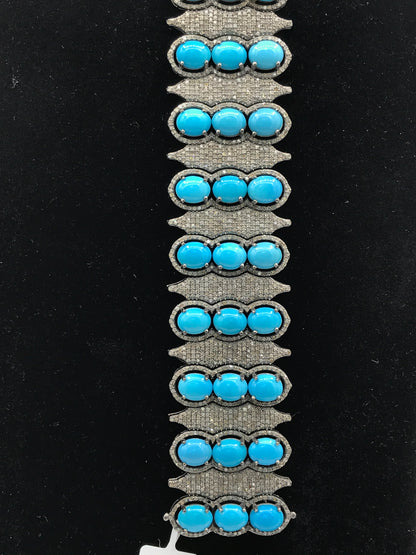 Turquoise Designer Diamond Bracelet