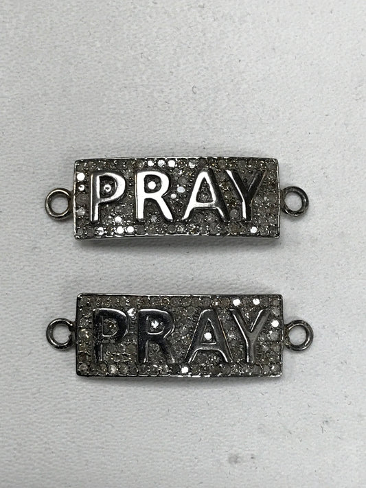 Pray Curve Plate Diamond Pendants & Charms