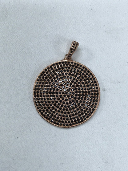 Round Shape Black Spinel Charm
