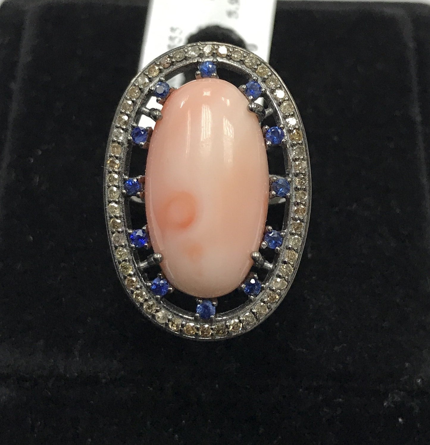 Coral and Diamond Ring