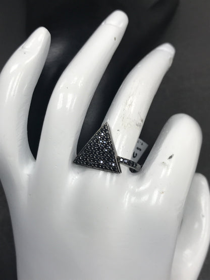 Triangle Black Spinel Ring