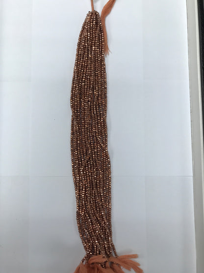 Pyrite Coated Beads Facetted 3-4mm