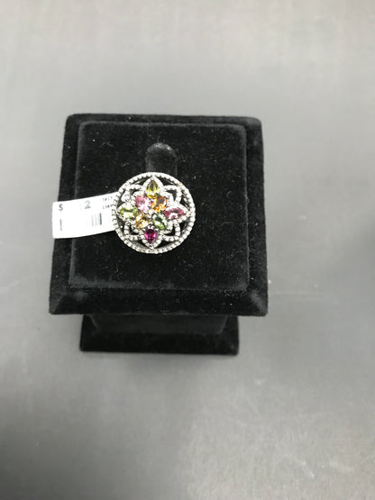 Diamond and Multi Tourmaline Rings