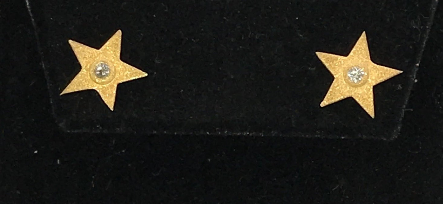Star Shape Diamond Earring Stud
