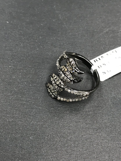 Leaf Pave Diamond Ring