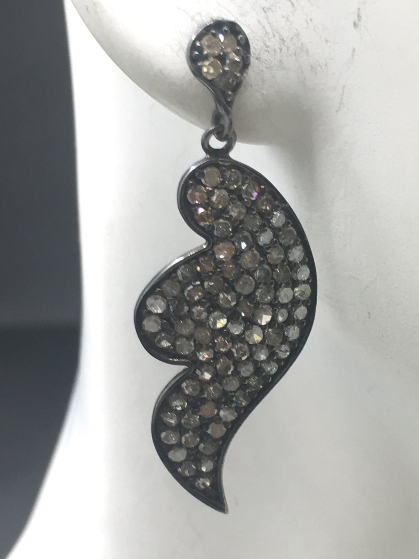 Silver and Diamond Pave EARRINGS