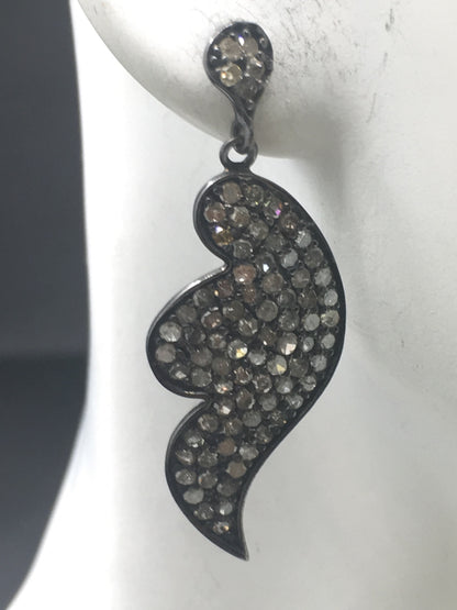 Silver and Diamond Pave EARRINGS