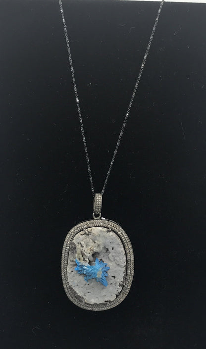Druzy Diamond Pendant
