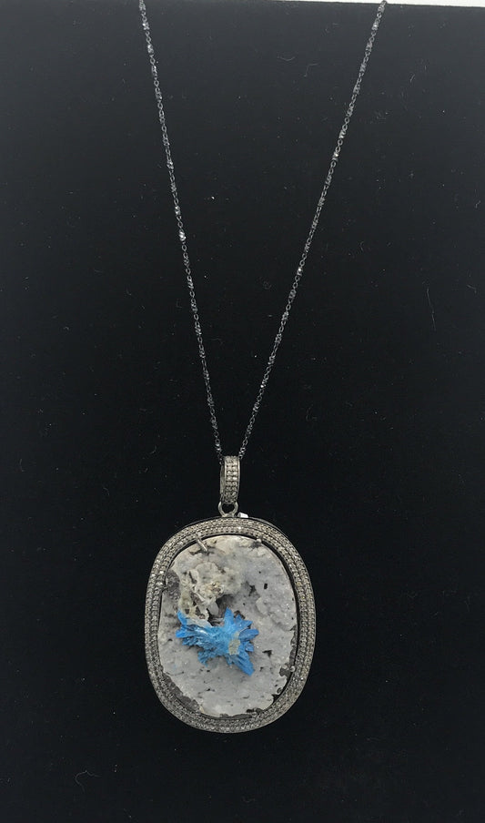 Druzy Diamond Pendant