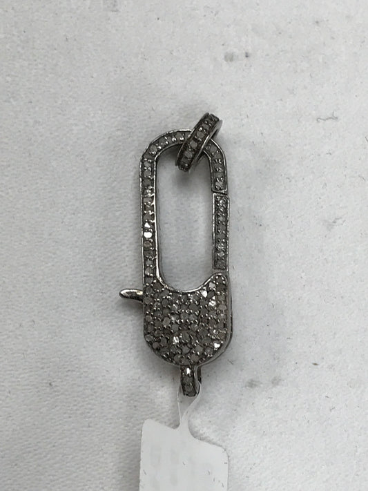 Long Round Shape Diamond Clasps Pendants & Charms