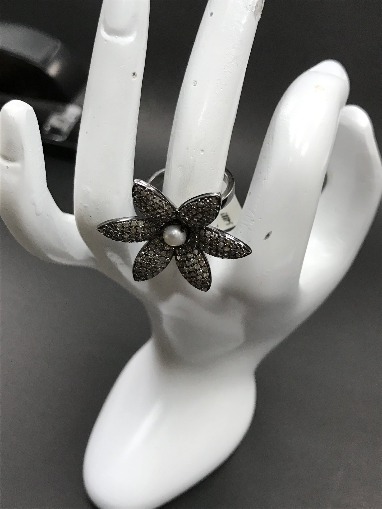 Flower Pave Diamond Ring