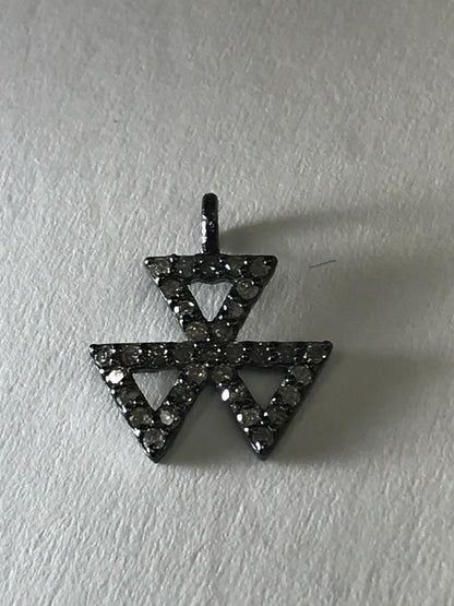 Vintage Diamond Silver Charm