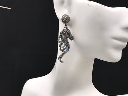Flying Horse Head Diamond Earring