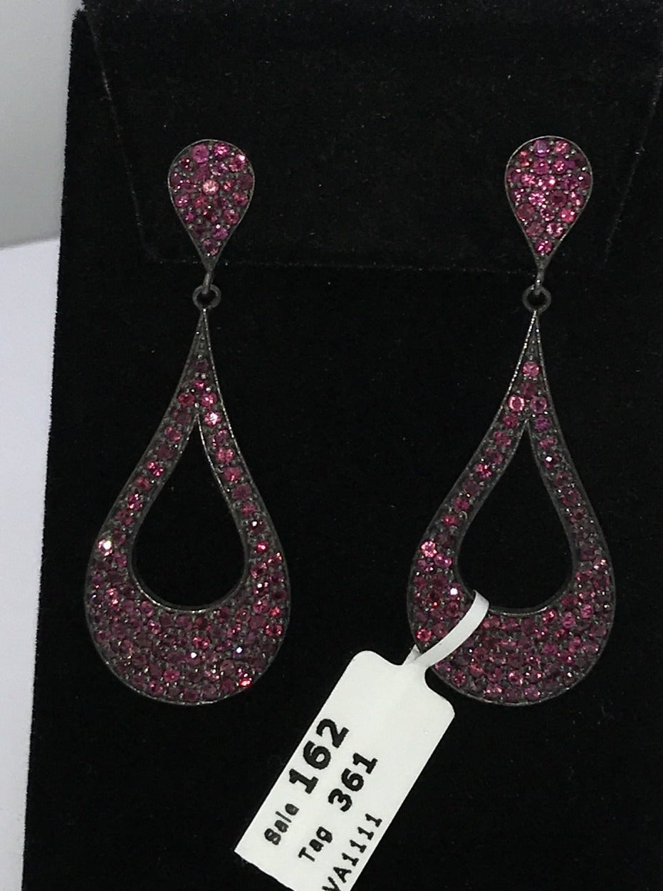 Drop shape Ruby Earring