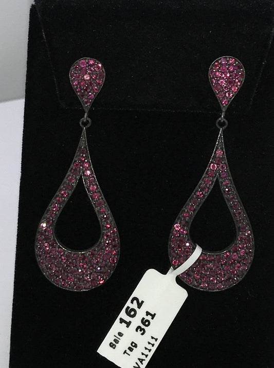 Drop shape Ruby Earring