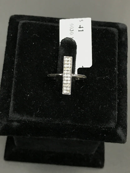 Pave Diamond Ring .925 Oxidized Sterling Silver Diamond Ring, Genuine handmade pave diamond Ring Size Approx 0.64"(4 x 16 mm)