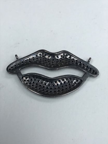Lips White Topaz Charm
