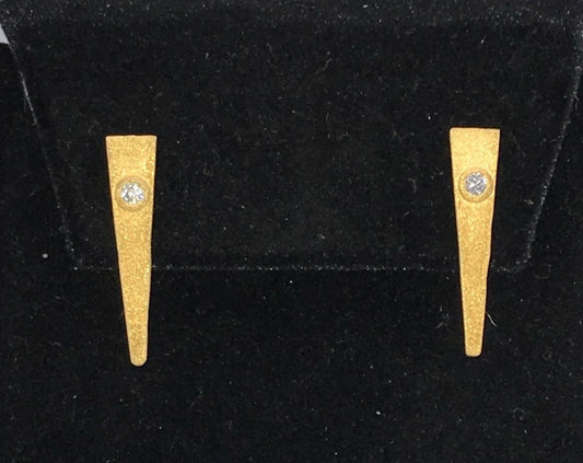Triangle Shape Diamond Earring Studs