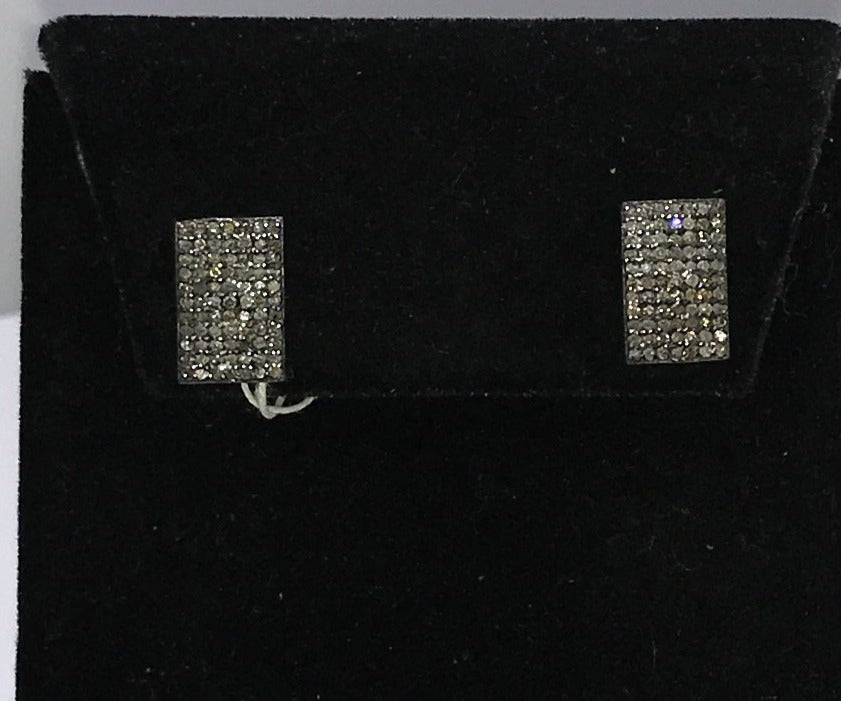 Square Shape Diamond Earring Stud