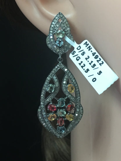 Mutiple Rhodium Diamond Earrings
