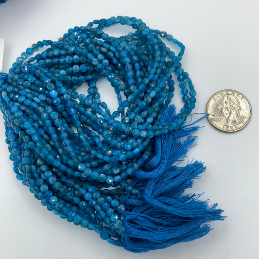Apatite, Neon Apatite faceted beads coin, beads coin,beads, coin