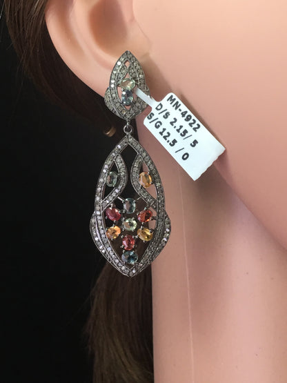Mutiple Rhodium Diamond Earrings