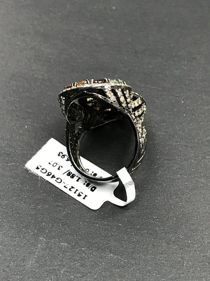 DIAMOND AND MULTI TOURMALINE RINGS