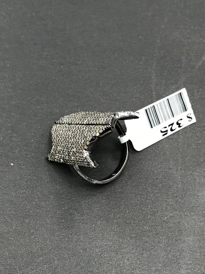 Diamond Silver Black Rhodium Ring