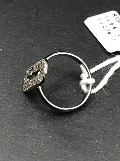 Rectangle With Hollow Cross Diamond Ring