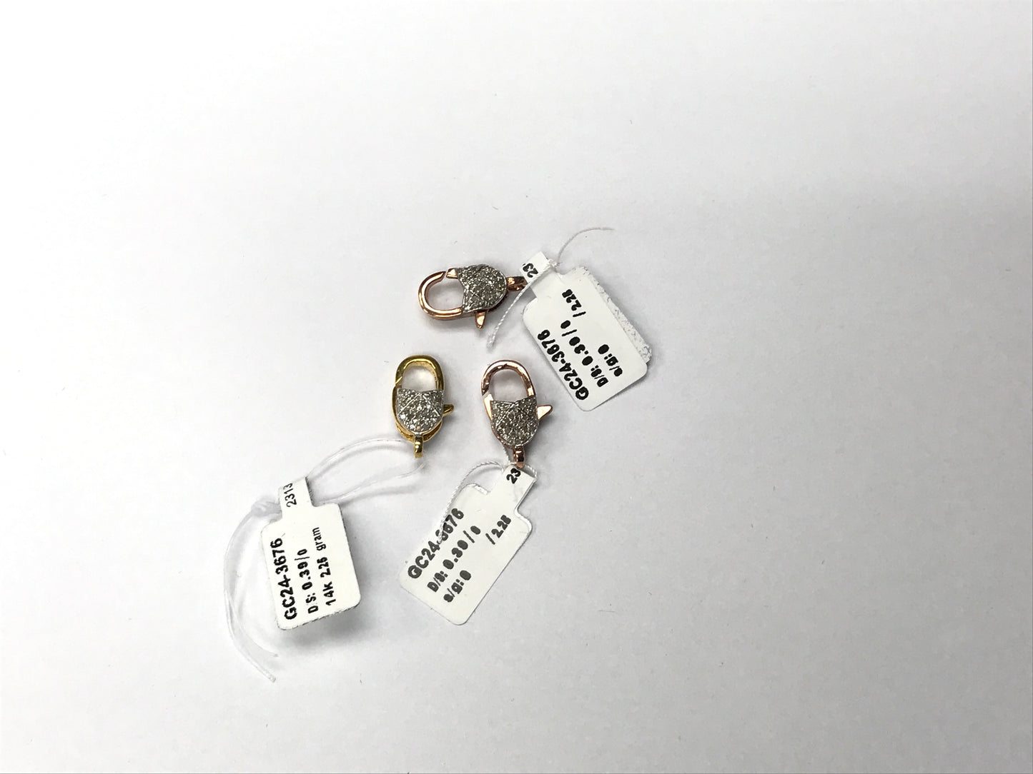 14k Solid Gold Diamond Clasps