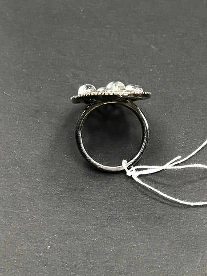 Oval Shape Diamond Ring with Opal