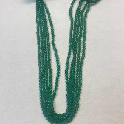 Onyx, GREEN ONYX BEADS ROUND FACETED 3-4MM