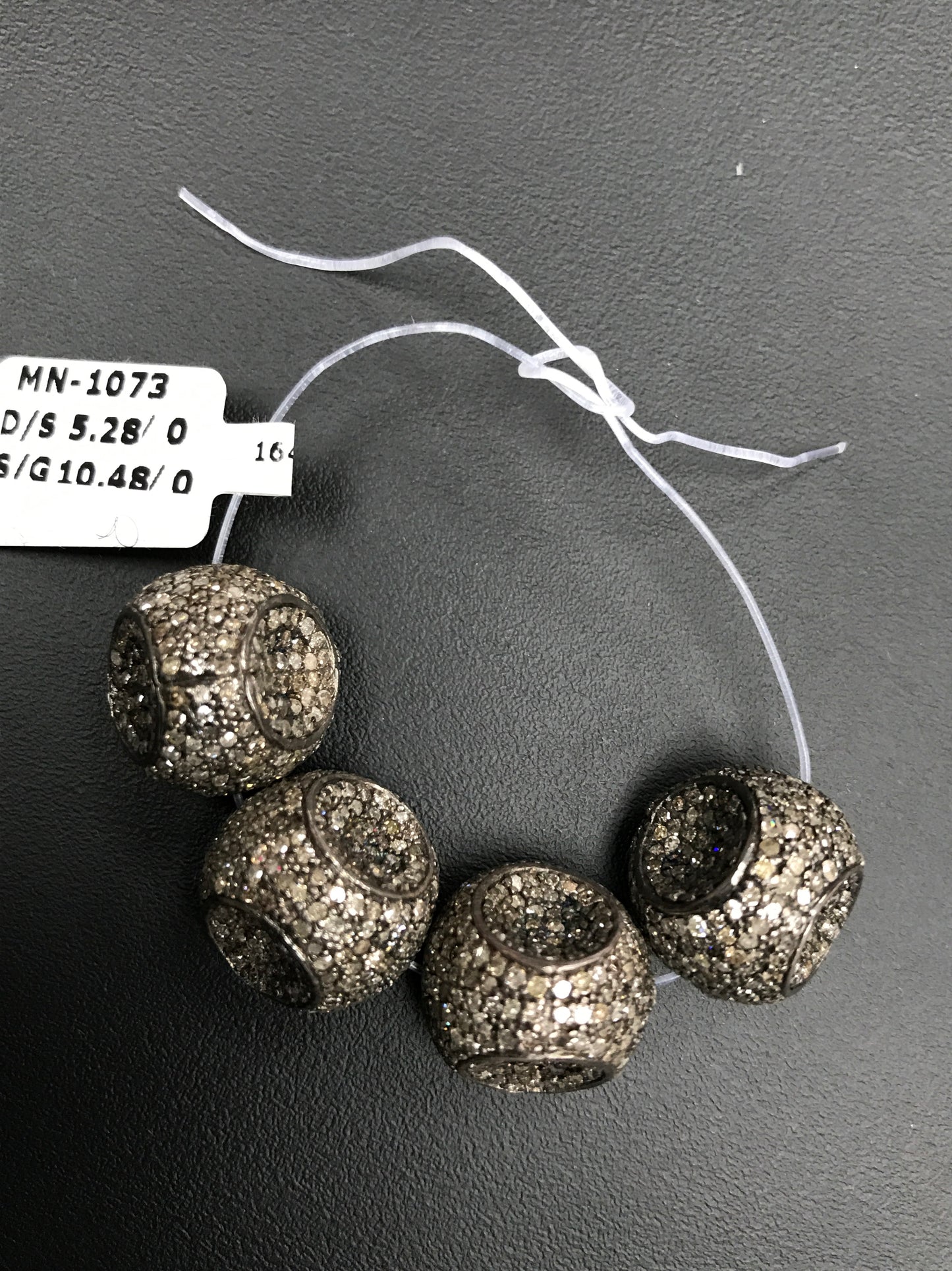 Fancy Shape Silver Pave Diamond Beads