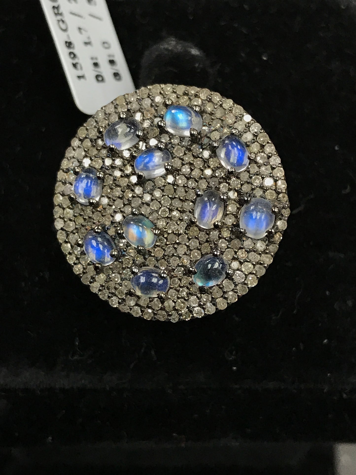 Diamond and Silver Rainbow Moonstone Rings