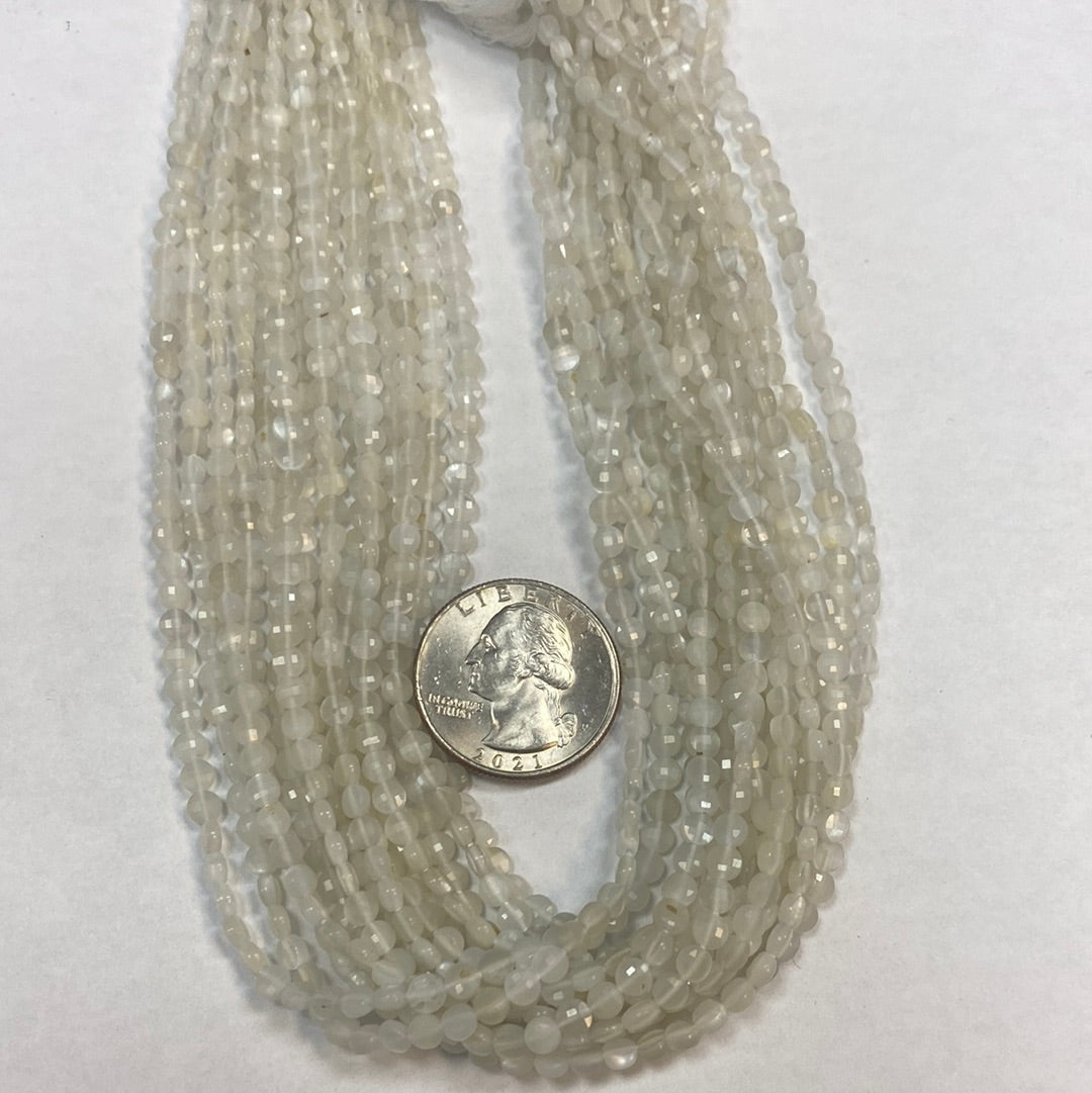Moonstone Beads Coin Facetted, Coin Facetted, Beads