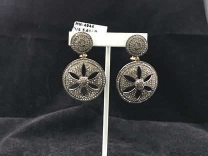 Fancy Round Flower Shape Diamond Earring