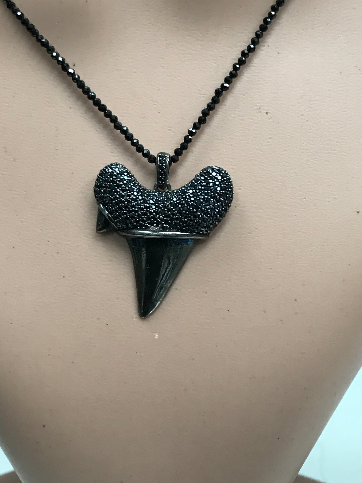 Shark Tooth BlackSpinel Charm