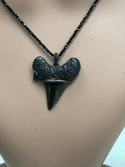 Shark Tooth BlackSpinel Charm