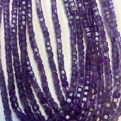 Amethyst Faceted Square, Amethyst faceted box, faceted cube