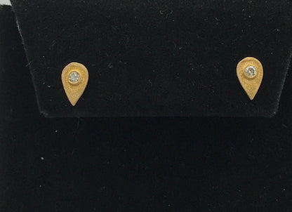 Tear Drop Diamond Earring Stud